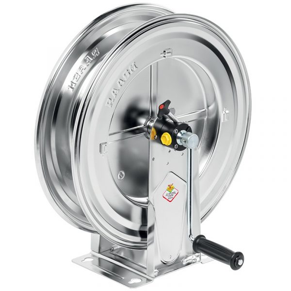 Manual hose reel - 35 m - inox - 400 bar