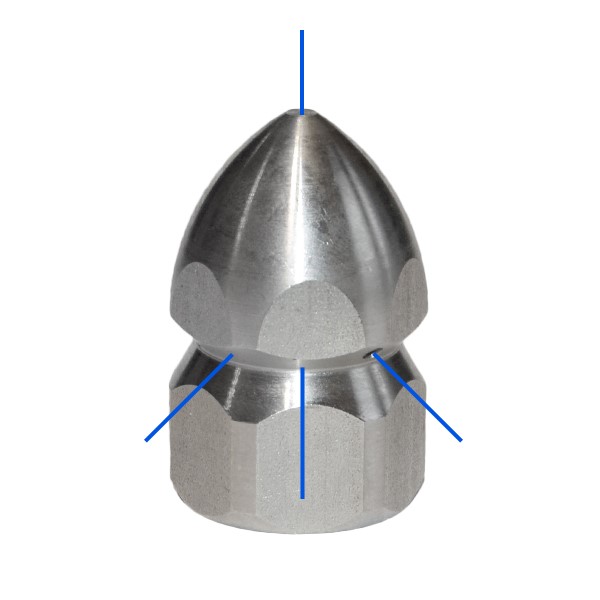 Sewer cleaning nozzle 3/8" F 3+1 - 200